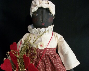 digital e-pattern, 17 in. black folk art, Valentine décor, handmade, Dumplinragamuffin #203