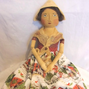 MAILED PATTERN, sewing, doll making, home decor, fabric doll, handmade doll, folk art doll, original, Dumplinragamuffin #315