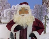 Heirloom Santa, father Christmas, backwoods Santa, Holiday Decor, Primitive folk art doll, handmade original, by dumplinragamuffin