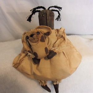 PATTERN,sewing, Primitive black folk art doll,handmade doll and puppy, original by Dumplinragamuffin #32