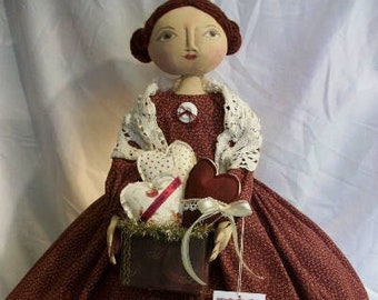 Digital pattern, Primitive doll, hand made folk art original by Dumplinragamuffin