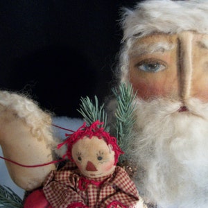 PATTERN,Primitive doll, sewing, Old time, Santa, 22 inch. Annie and pony, Christmas, Dumplinragamuffin, #102