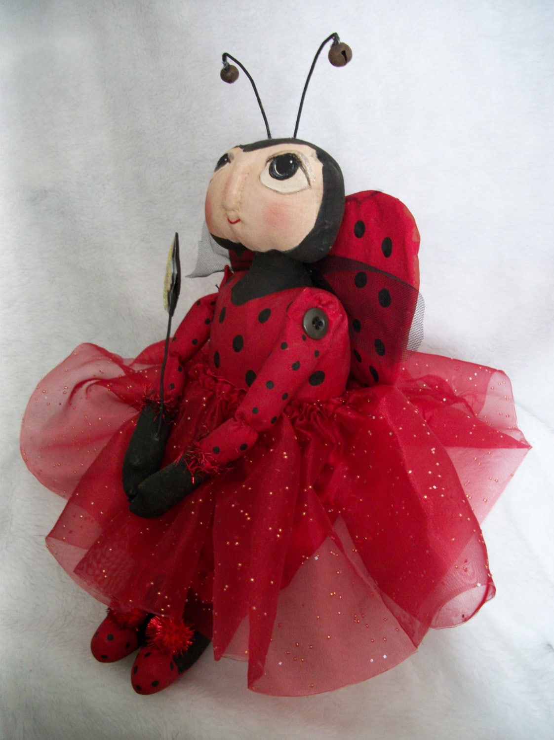 PATTERN, Sewing, Primitive Folk Art 15 In. Lady Bug Doll, by ...