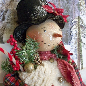 Primitive Snowman Doll Sewing Pattern: 27&quot; Winter Christmas Display (Mailed Pattern), #145