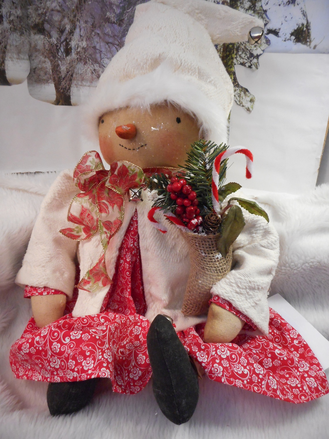 MAILED Pattern Primitive Doll Snowman or Snow Girl Sewing - Etsy