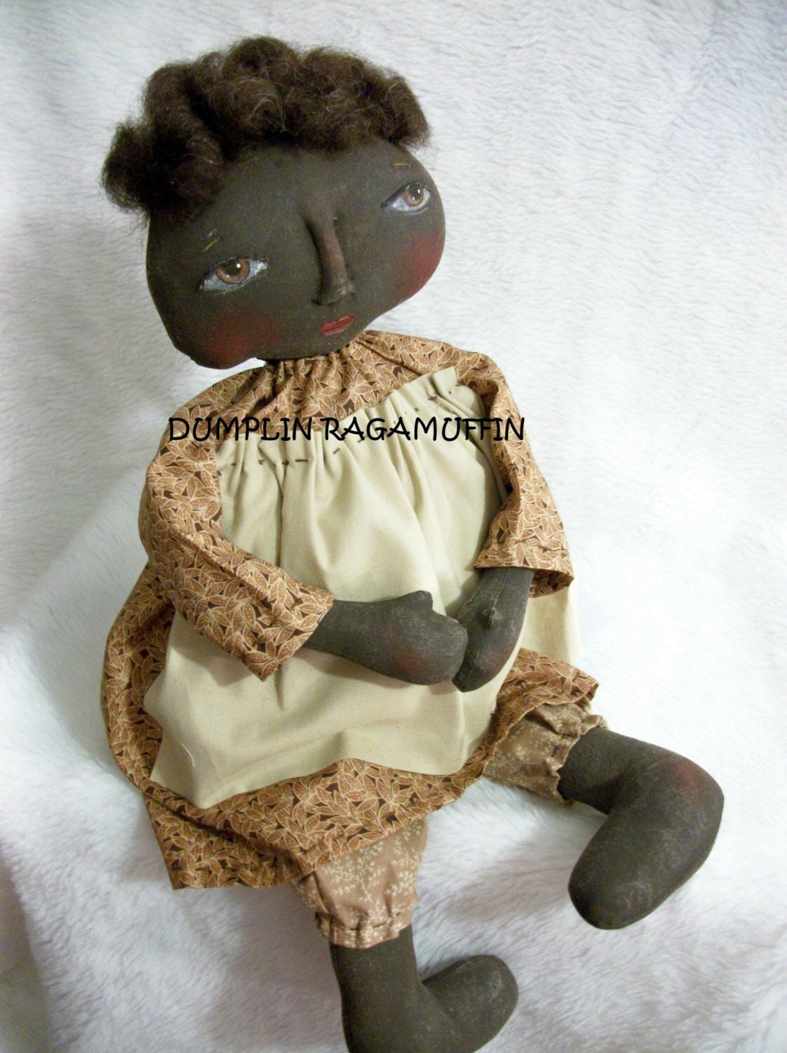初売り 福袋 PATTERN, Primitive Black Doll, 17 In. Fabric Doll, Designed 服、靴