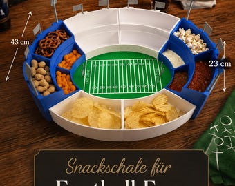 XXL Snack Bowl for Football & American Football Stadiums | 3D Printed Snack Arena for NFL Fans | World Cup Party Decoration | Gift for Men - Public Viewing