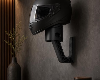 Motorcycle Helmet Wall Mount | Helmet Holder Wall Mount | Key & Jacket Hook | 3D Printed | Garage Hallway | Gift for Bikers | Personalized