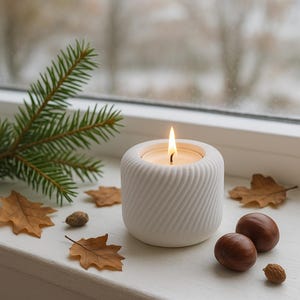 3er Set Teelichthalter aus weißem Design – Skandinavisch | Für LED & normale Teelichter | Minimalistisch, Modern, 3D-gedruckt