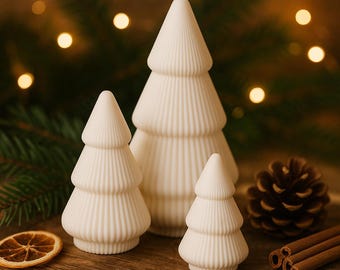 Minimalist 3D-printed Christmas trees – set of 3 | Scandinavian decoration made from PLA | Sustainable & modern | Made in Germany