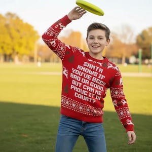 Funny Ugly Christmas Sweater, Boys Gift Christmas Knitted Sweater, Funny Christmas Knitted Sweater, Santa Cozy Christmas Sweater