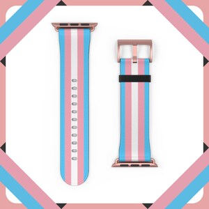 Trans Flag Apple Smart Watch Band (Watch not included), Gift for Transgender, Trans Pride March, Trans Lives Matter