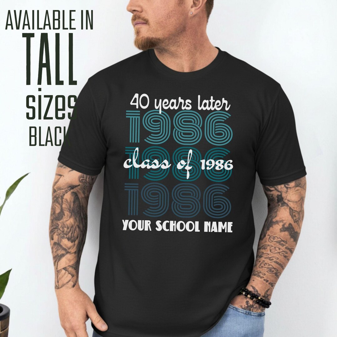Custom Class of 1986 T-shirt, 40 Years Later Class Reunion Shirt, Retro ...