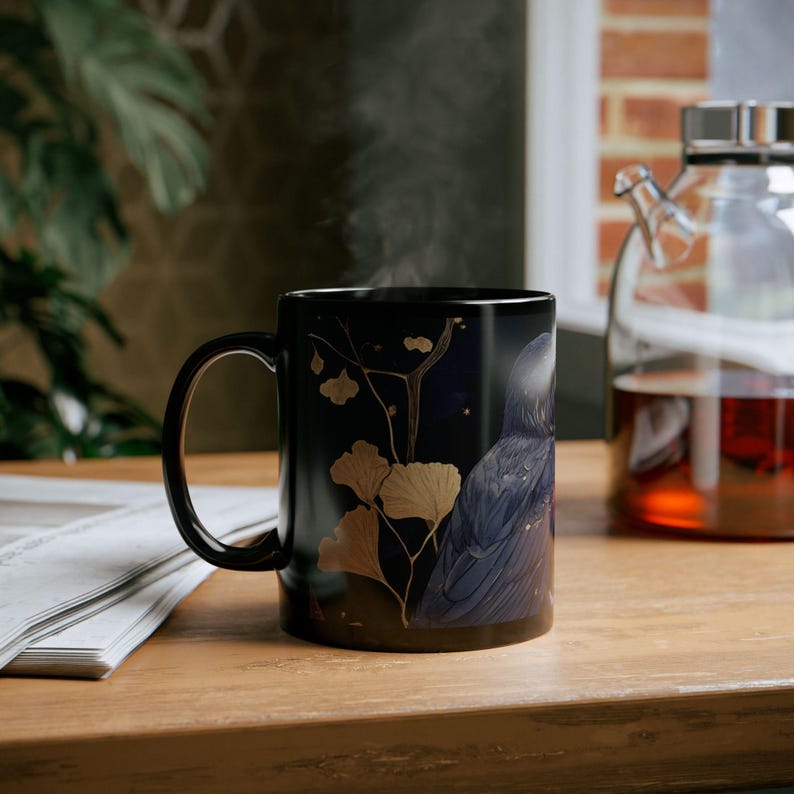 Raven Couple Coffee Mug | Gothic Celestial Crow, Dark Academia image 3
