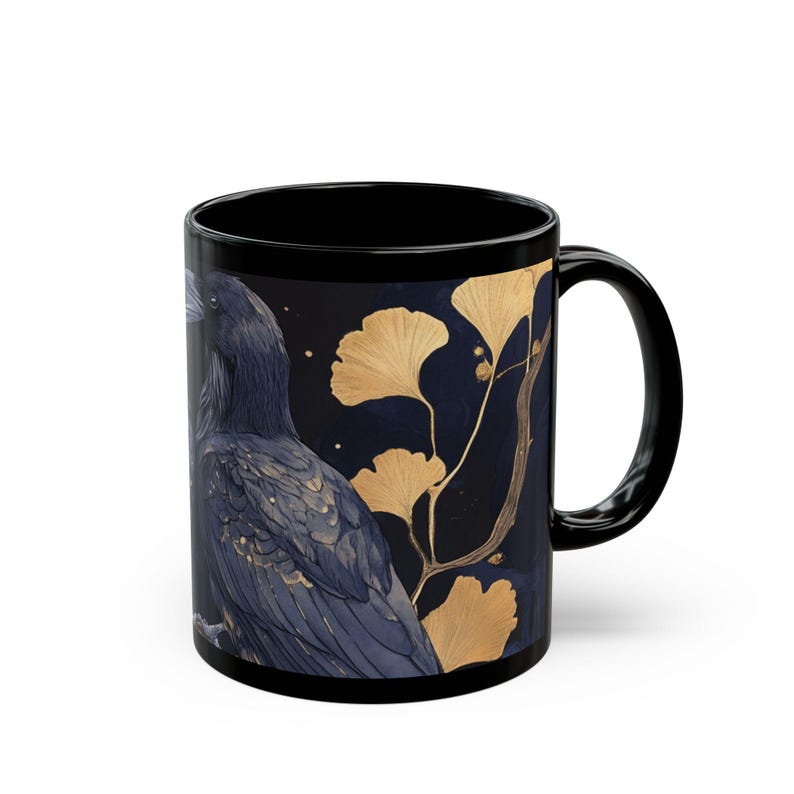 Raven Couple Coffee Mug | Gothic Celestial Crow, Dark Academia image 5
