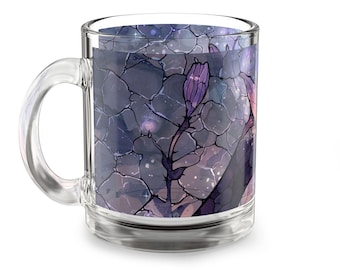 Stained Glass Coffee Mug: Artistic Floral Design, 10oz