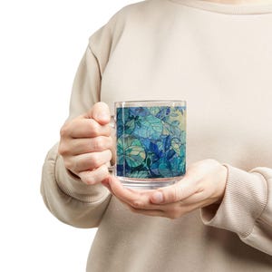 Taza de vidrio botánica: Taza de té artesanal de 10 oz imagen 6