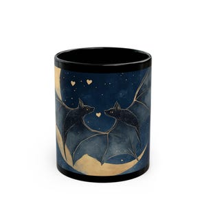 Love Bats Coffee Mug | Gothic Romance, Celestial Design (11oz)