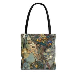 Artistic Floral Tote Bag, Tote, Eco-Friendly, Everyday Carrier, Gift for Her, Boho Chic, Shopping Bag