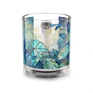 Taza de vidrio botánica: Taza de té artesanal de 10 oz imagen 2