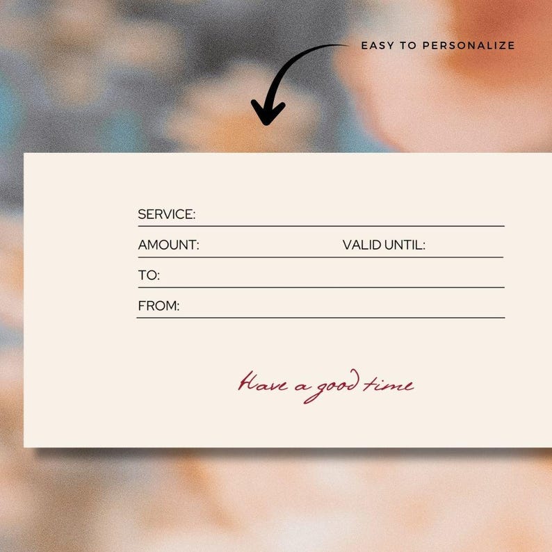 Minimalist Gift Certificate Template, Editable Canva Gift Voucher ...