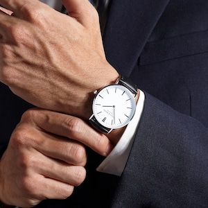 Regalo de aniversario para el esposo, boda de la novia, reloj grabado, personalizado para él, novio, padrino, conjunto de padrino.