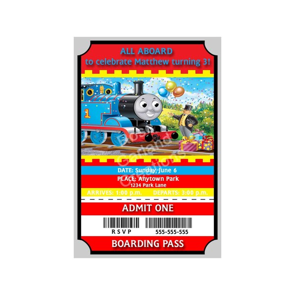 Thomas the Train Birthday Invitation