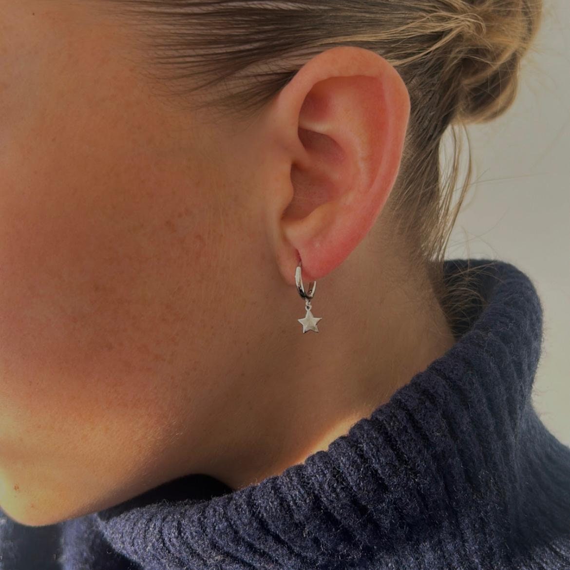 Constellation Silver Huggie Earrings