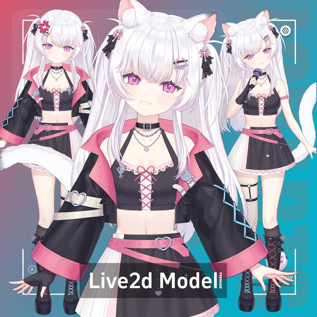Neko Silverpaw | Premade Live2d Model | VTS - Etsy
