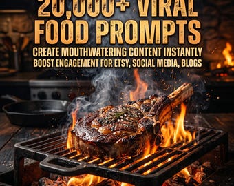 20,000+Food Commercial AI Video Prompts Bundle Viral Food Prompts for TikTok Reels Shorts Burger Coffee Waffle AI Generator Digital Download
