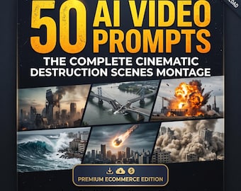 50 Satisfying Destruction AI Video Prompts, Viral ASMR Reels Prompts, TikTok Shorts Content Pack, Instant Digital Download