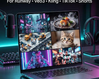 50 Viral AI Video Prompts for Runway , Veo3 | TikTok Shorts & Reels Ideas | Faceless Content Pack | AI Video Generator Digital Download
