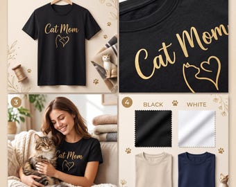 Cat Mom Shirt, Funny Cat Lover T-Shirt, Cat Mother Gift, Cute Cat Graphic Tee, Pet Lover Shirt for Women