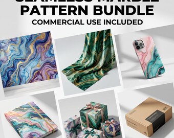 Luxury Marble Seamless Pattern Bundle Gold Black White Digital Paper Modern Abstract Stone Backgrounds Commercial Use Instant Download