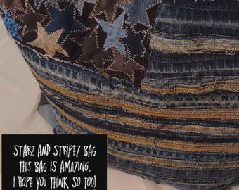 Handmade Upcycled Denim Tote Bag: Sustainable Zero Waste Fashion