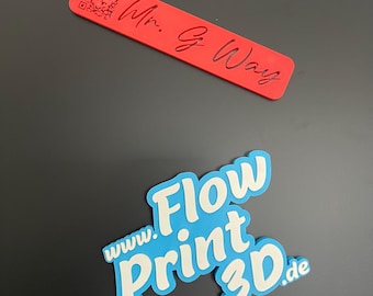 Custom-made 3D-printed magnetic signs – your name, logo, or QR code as a unique design!