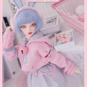 Complete outfit Authentic BJD female doll – Miyn, 1/4 scale, full set with handmade face-up.