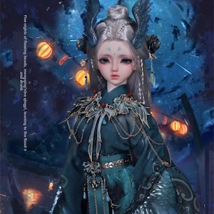 Complete Outfit 1/4 BJD – Chihiro, Hanfu Style with Embroidered Cloud Shoulder, Articulated Figure, Authentic Joybjd Collectible