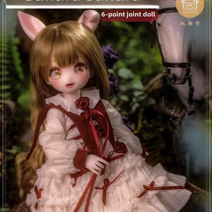 Complete outfit BJD 1/6 Scale Genuine Doll Sakura with Bunny Ears Full Set Human Bear Sister
