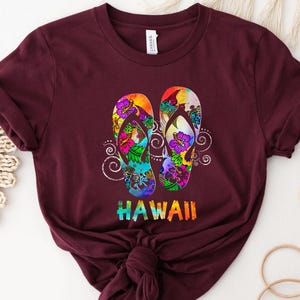Hawaii Flip Flop Shirt – Colorful Tropical Sandals Design for Beach Vacation, Summer Travel Outfit, Hawaiian Cruise Family Matching Gift