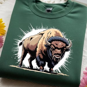 Shirt buffel – grafisch T-shirt wilde bizon, T-shirt natuur wildlife, cadeau western cowboy ranch, dierenshirt American Plains voor mannen vrouwen