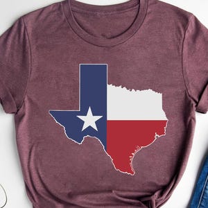 Chemise drapeau de l'État du Texas - T-shirt Lone Star State Pride - T-shirt graphique carte du Texas - Haut racines du sud du Texas - T-shirt cowboy de l'ouest du pays
