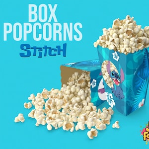 Box Popcorns Stitchh Vorlage, Geburtstag Box Popcorns, Box Popcorns Geschenk, Kinder Basteln, PNG Download