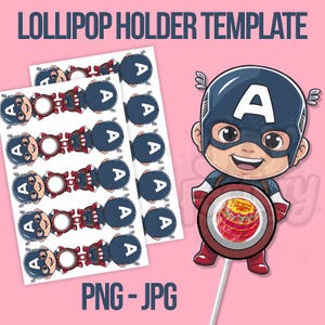 Super Held Lollipop Halter, Super Hero Geburtstag Lollipop Halter, Digitale Party Lollipop, Geburtstagsgeschenke, Kinder Basteln, PNG Download.