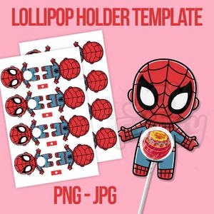 Super Held Lollipop Halter, Super Hero Geburtstag Lollipop Halter, Digitale Party Lollipop, Geburtstagsgeschenke, Kinder Basteln, PNG Download.