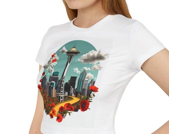 Seattle Emerald City dames baby-T-shirt, Wizard of Oz creatief T-shirt, uniek grafisch T-shirt, Seattle Souvenir Shirt, cadeau voor haar