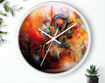 Abstract Modern Art Wall Clock, Colorful Kandinsky Style, Artsy Unique 20th Century Art, Home Decor, Office Decor, Unique Gift, Art Lover