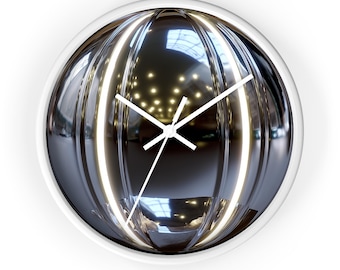 Stedelijke wandklok met metalen bol, industrieel sciencefictiondecor cadeau thuiskantoor, creatieve moderne klok, unieke kunstklok, minimalistische klok