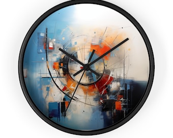Abstract Modern Art Wall Clock, Kandinsky Style, Creative Colorful Clock, Unique 20th Century Design, Artsy Wall Clock, Abstract Clock,