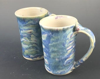 Pair Straight Mugs in Monet